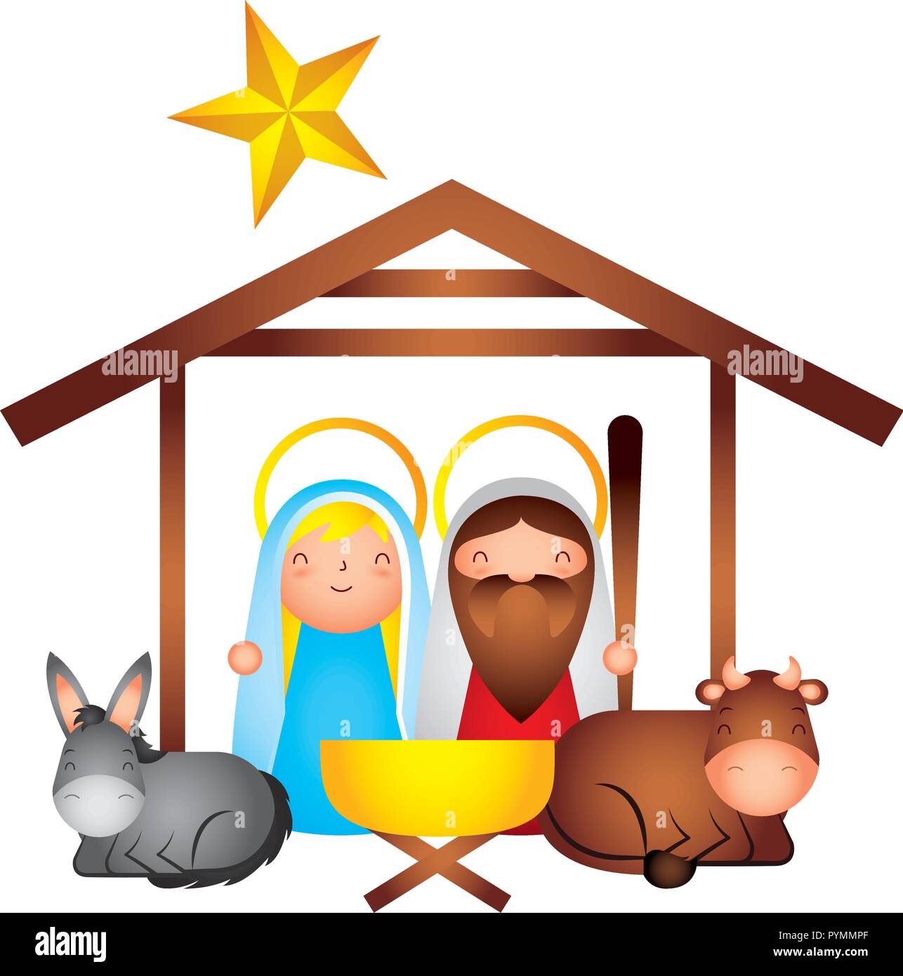 L'Epiphanie crèche sainte famille animaux vector illustration Illustration de Vecteur