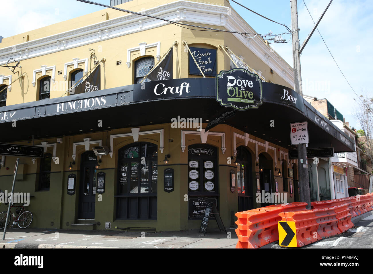 La Colombe & Olive pub sur Devonshire Street, Surry Hills, Sydney, Australie. Banque D'Images