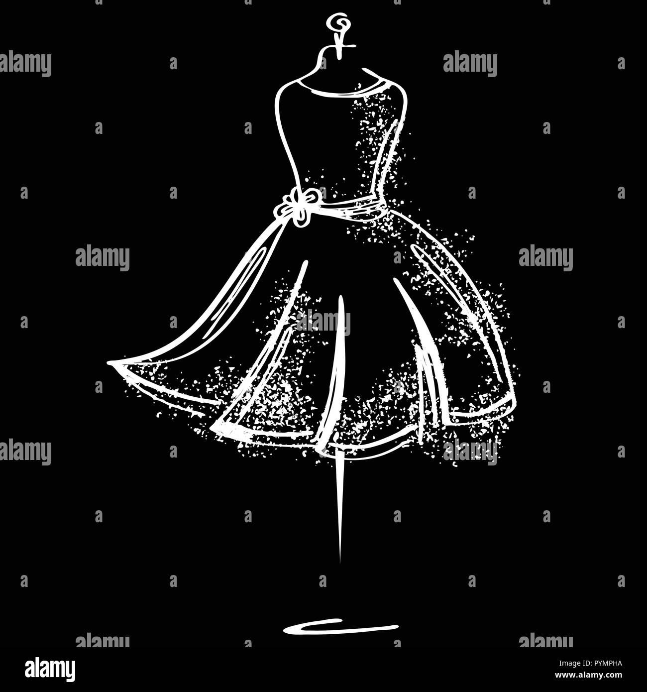 Mannequin sur mesure l'icône de mode sur fond blanc. Atelier, concepteur, constructeur, couturière objet. Symbole noir Couture, silhouette fond blanc. V Illustration de Vecteur