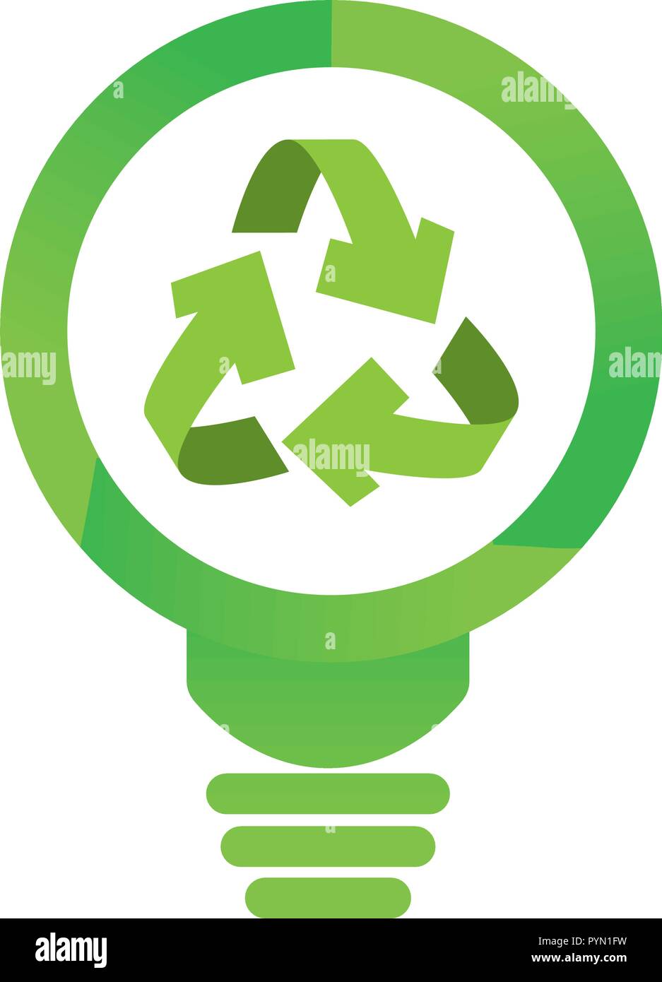 L'ampoule à flèches recyclage vecteur symbole illustration design Image