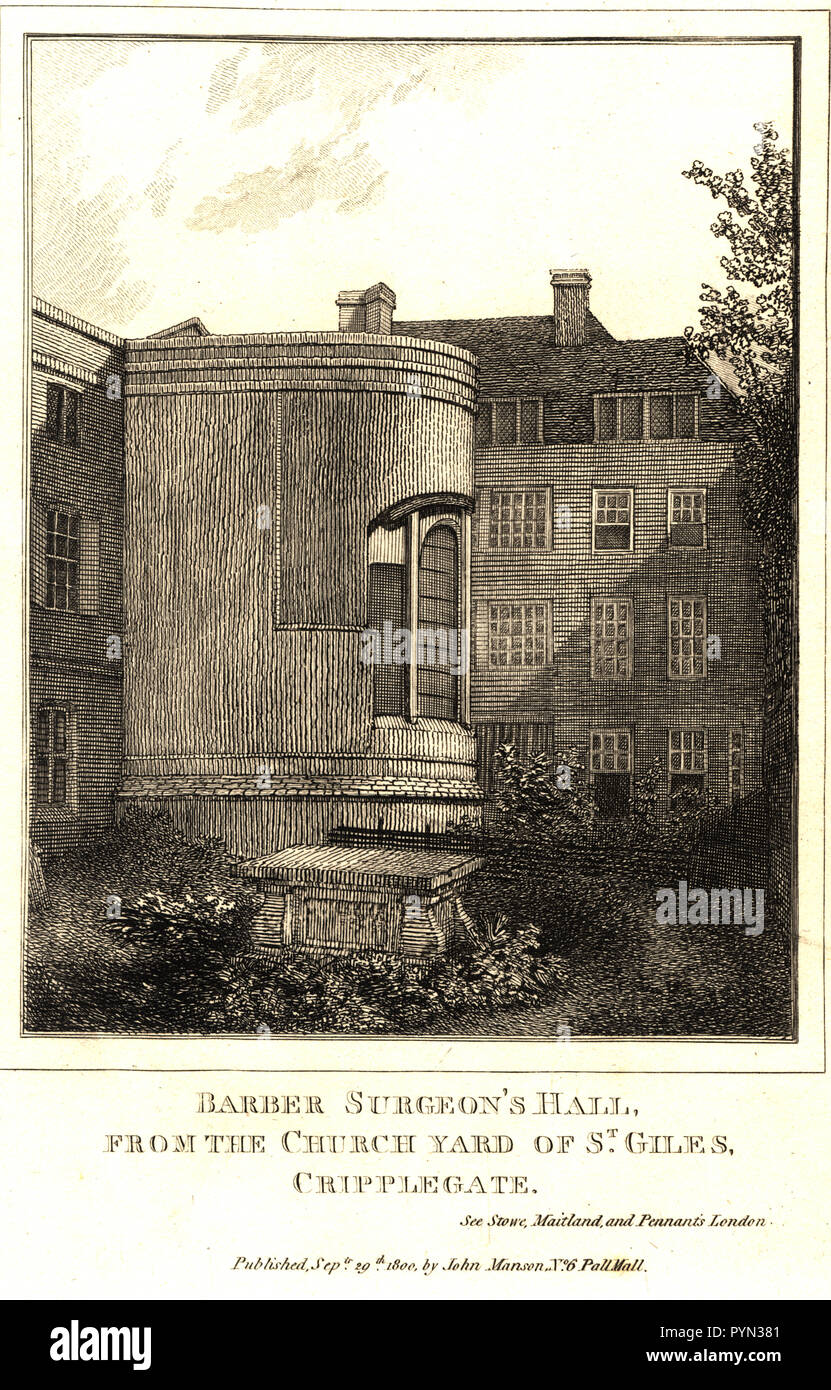 Chirurgien barbier's Hall, cour de l'église de Saint de gueules, Cripplegate Banque D'Images