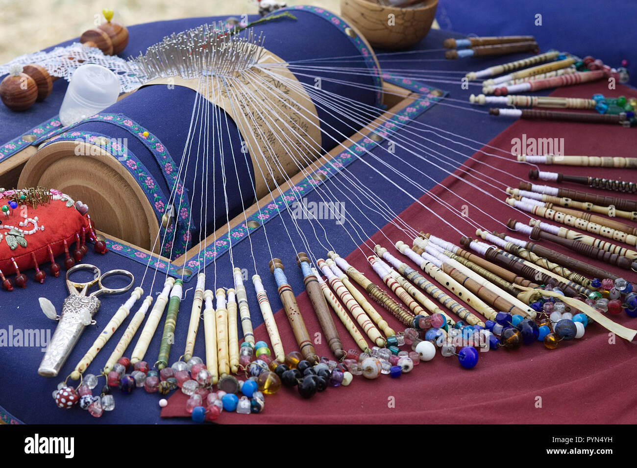 Dentelle aux fuseaux Banque D'Images