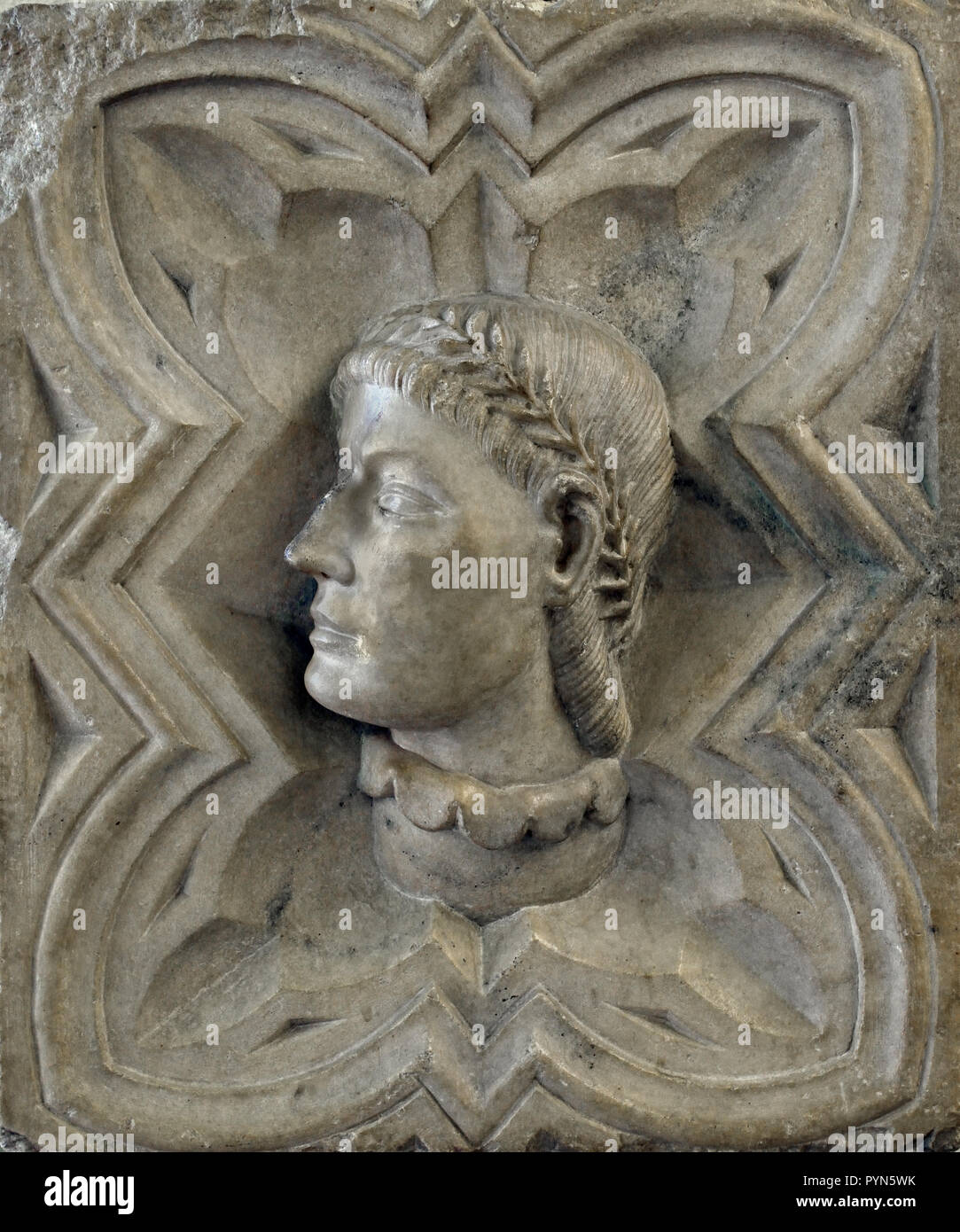 Poeta - Poeta Laureato 14e siècle Musée d'Art ancien dans le Castello Sforzesco - Château des Sforza à Milan Italie Banque D'Images