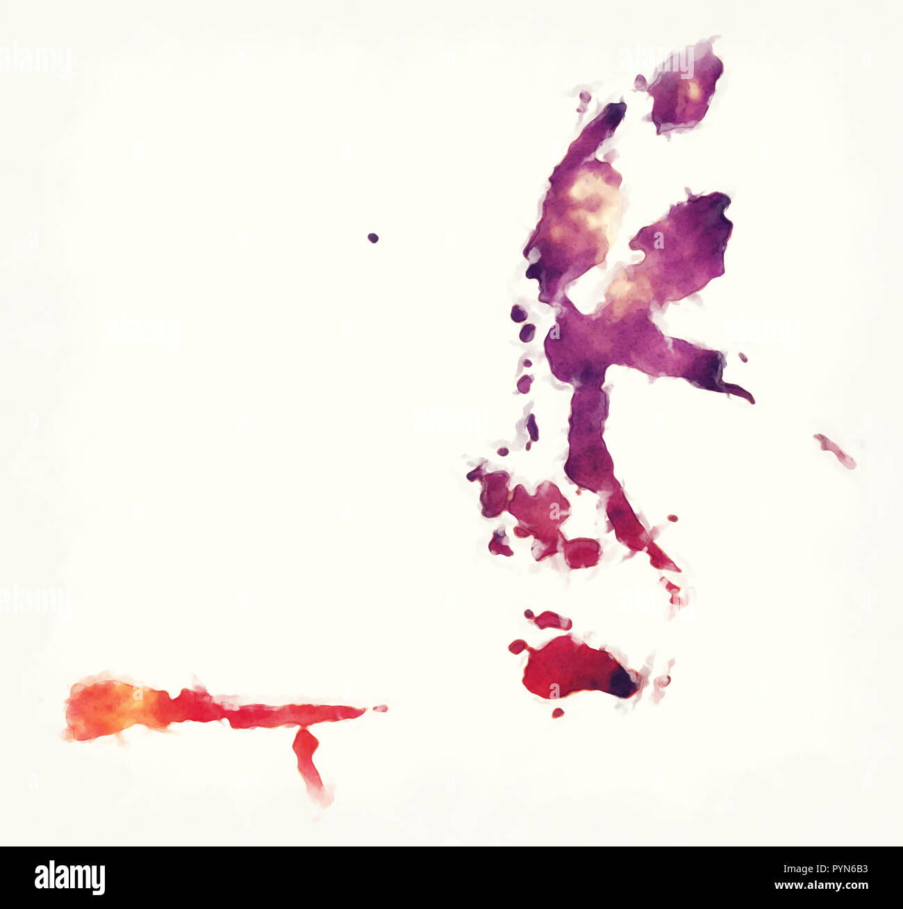 Maluku Utara province Carte de l'Indonésie devant un fond blanc Banque D'Images