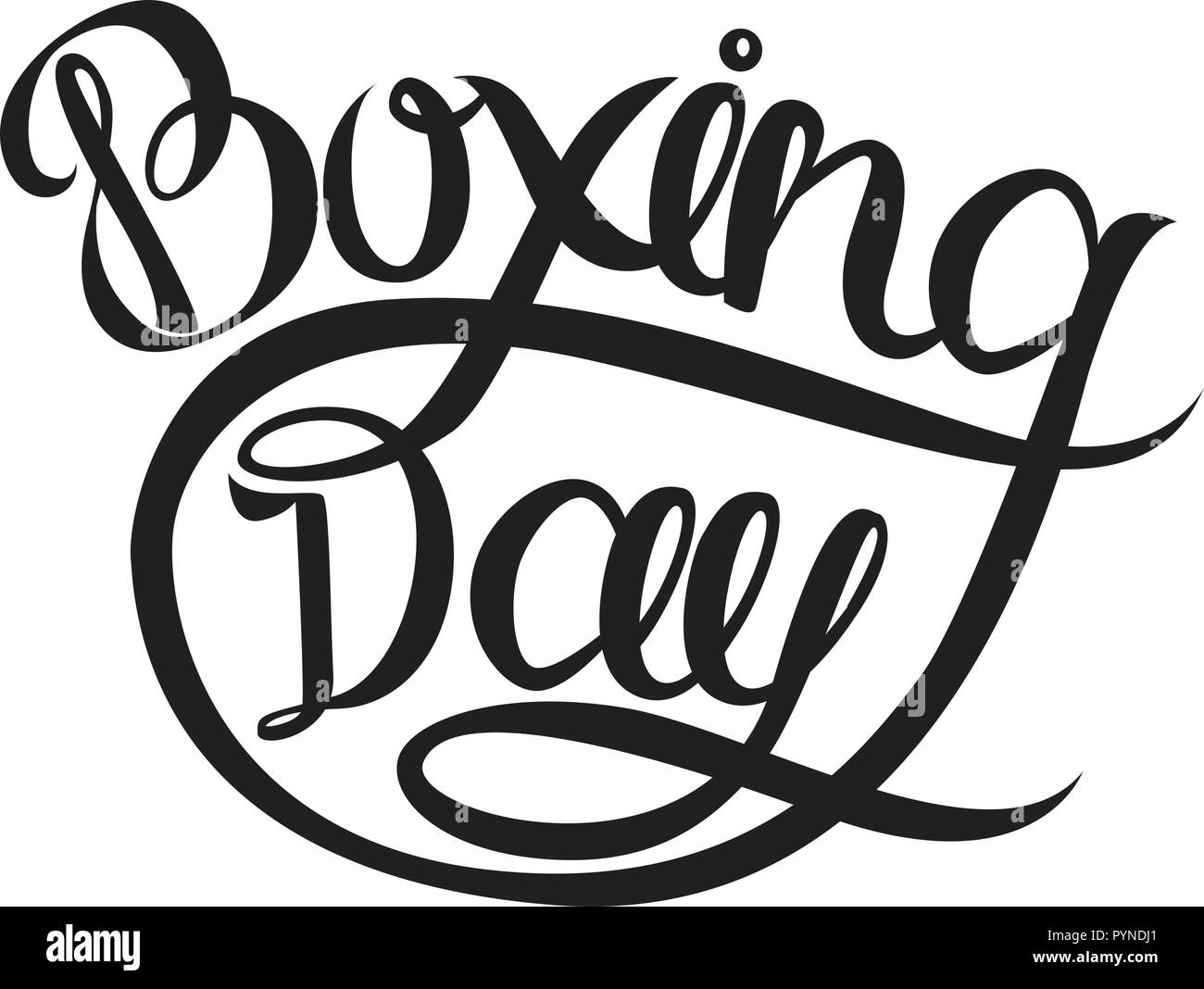 Boxing day carte postale. Illustration d'encre. La calligraphie au pinceau moderne. Isolé sur fond blanc. Illustration de Vecteur