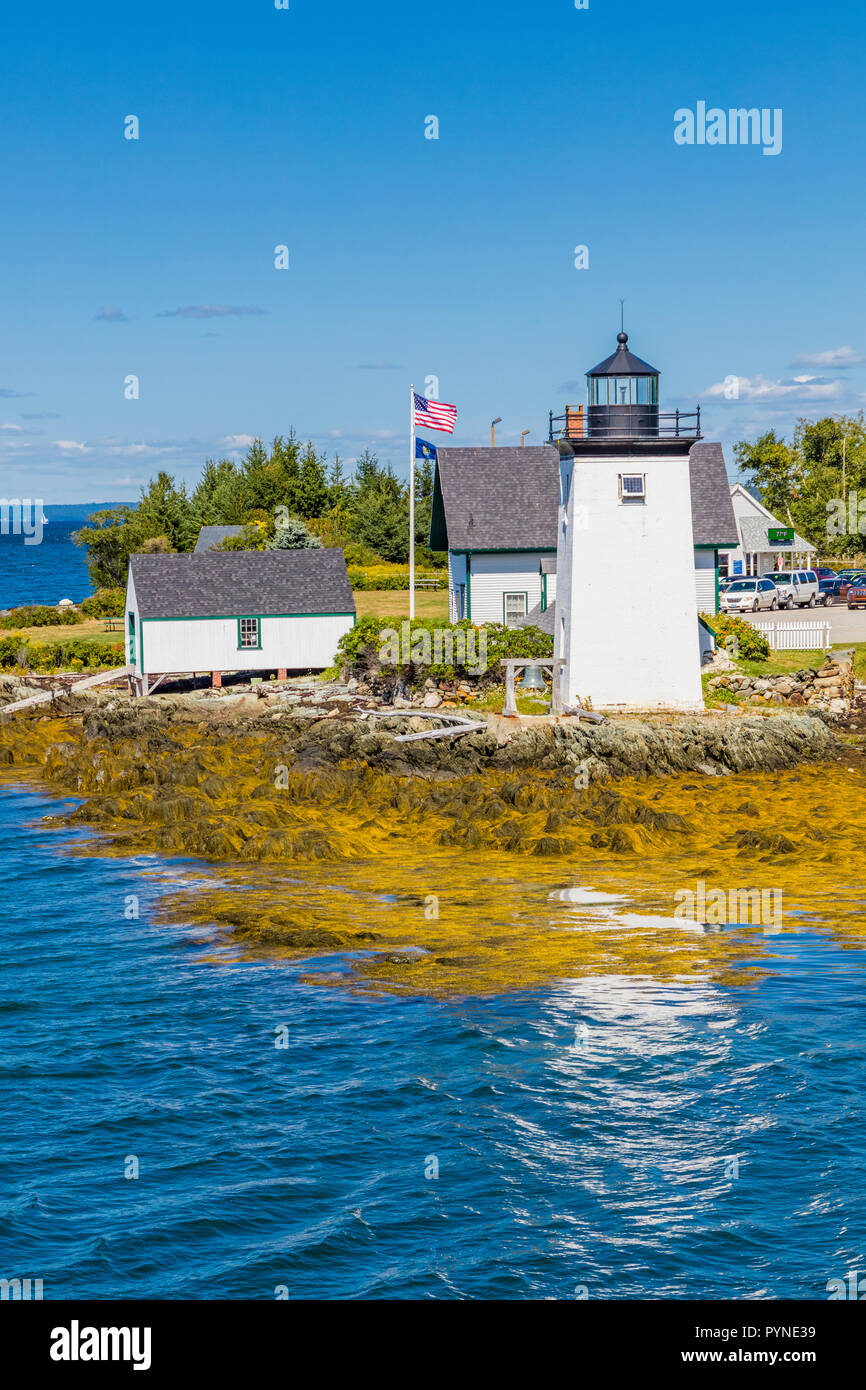 Grindle Point Light sur Islesboro dans l'île de la baie de Penobscot, dans le Maine aux États-Unis Banque D'Images