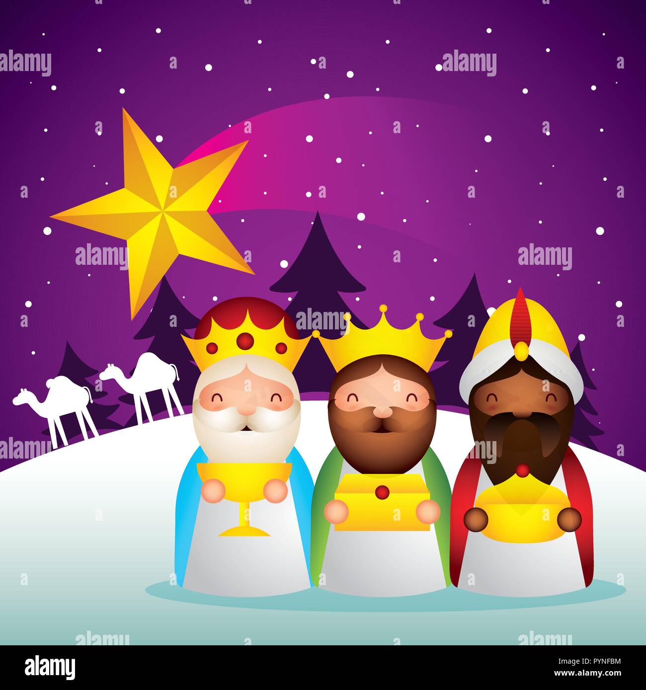 Heureux l'épiphanie relatifs Illustration de Vecteur