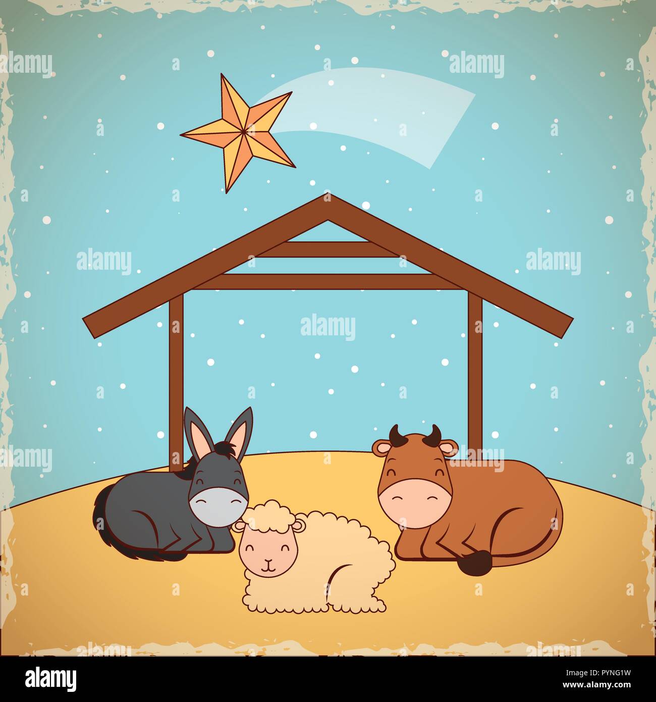 Crèche de Noël de l'épiphanie Illustration de Vecteur