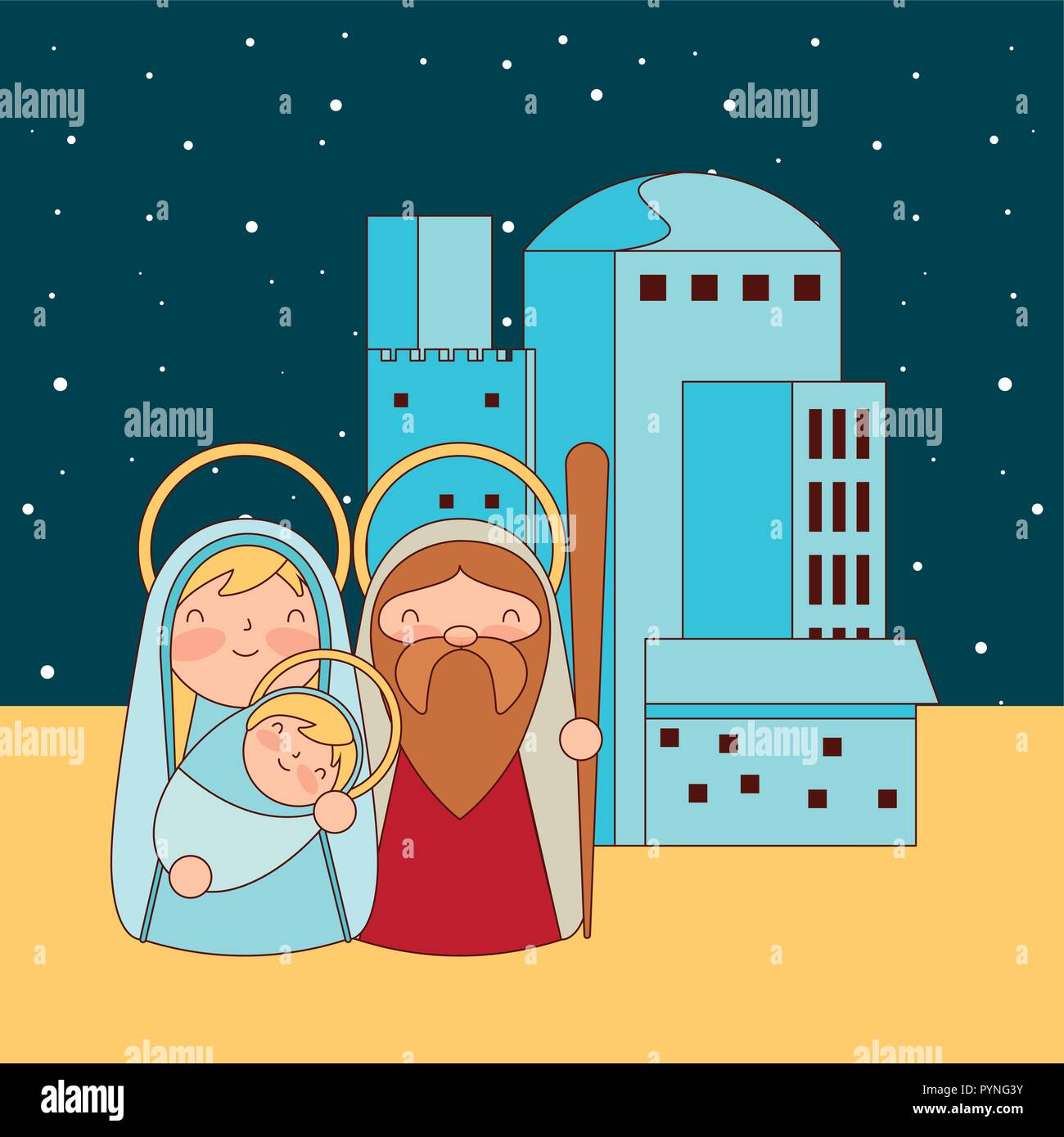 Crèche de Noël de l'épiphanie Illustration de Vecteur