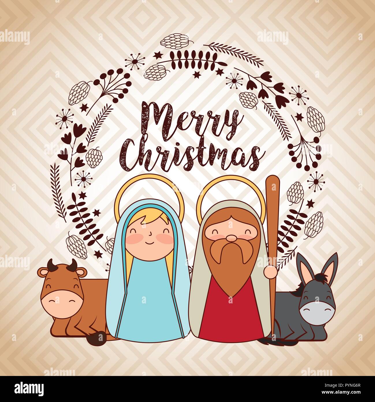 Crèche de Noël de l'épiphanie Illustration de Vecteur