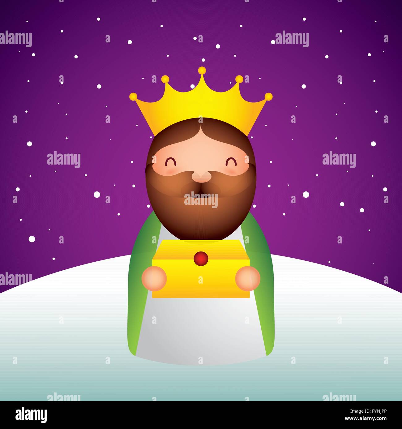 Mangeoire epiphanie gaspar holding son don vector illustration Illustration de Vecteur