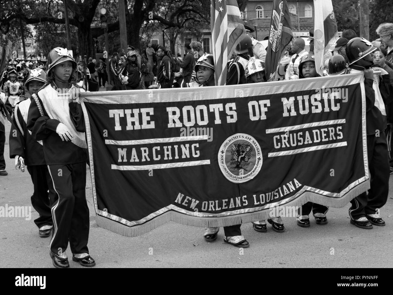 Les racines de la musique, marcher croisés, quartier des Jardins, La Nouvelle-Orléans, Louisiane, Etats-Unis. Banque D'Images