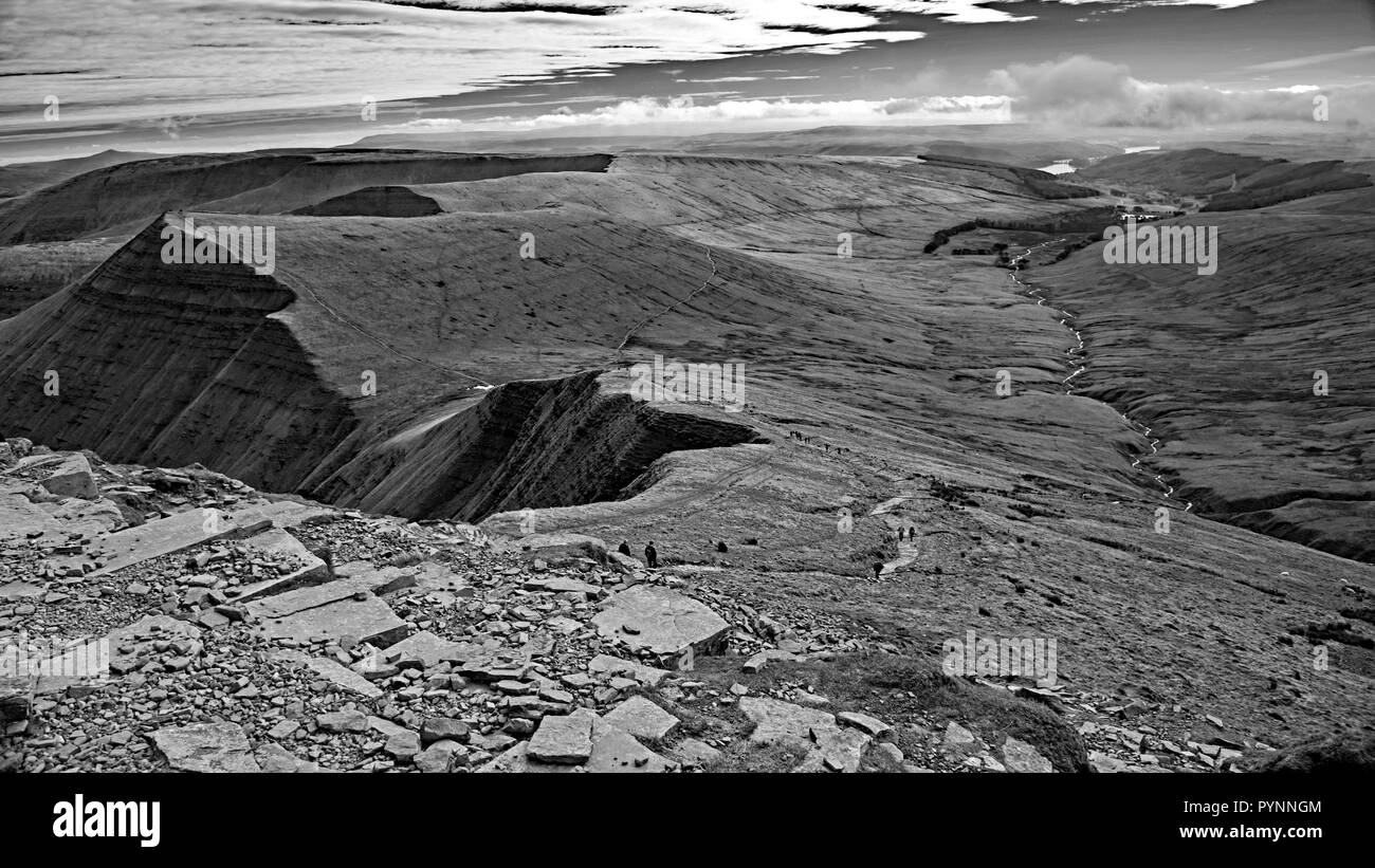 Voir à partir de Pen Y Fan, Brecon Beacons. Banque D'Images