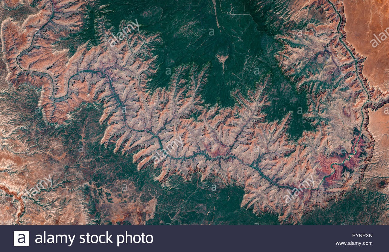 Image Satellite Haute Resolution De Le Parc National Du Grand Canyon Arizona Etats Unis La Carte De Fond Naturel Contient Des Donnees Sentinel Copernicus Modifie 18 Photo Stock Alamy