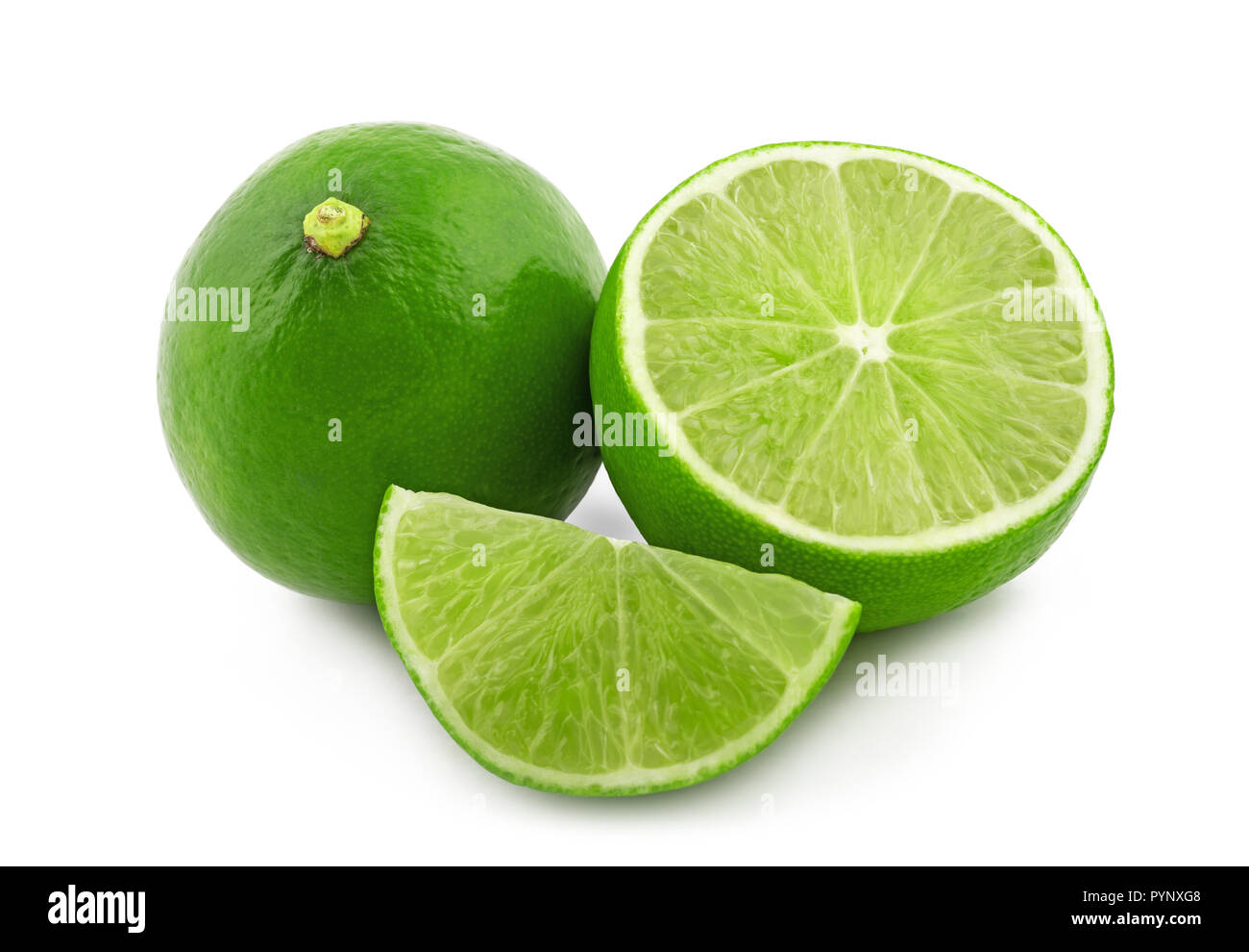 La chaux isolé sur fond blanc Banque D'Images