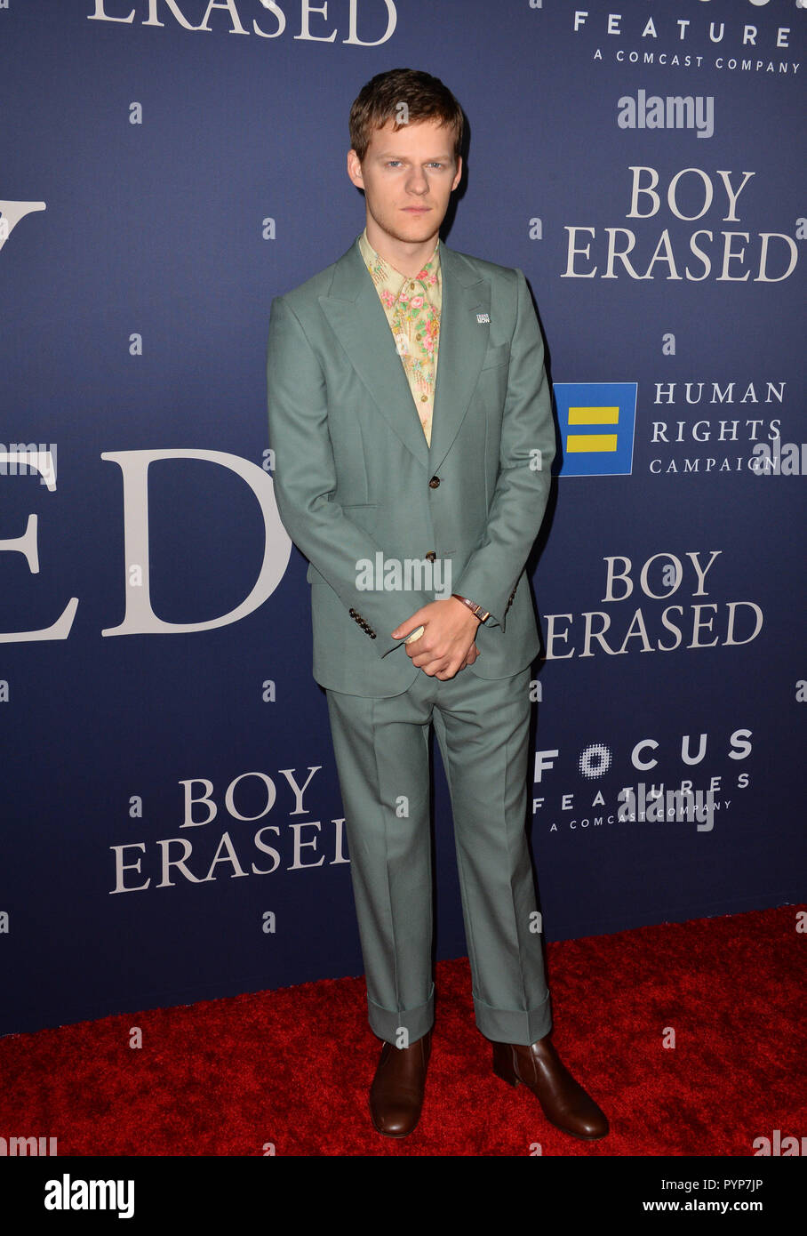 LOS ANGELES, CA. 29 octobre 2018 : Lucas Hedges au Los Angeles premiere pour "Garçon Effacé' à la Directors Guild of America. Photo : Paul Smith/Featureflash Banque D'Images