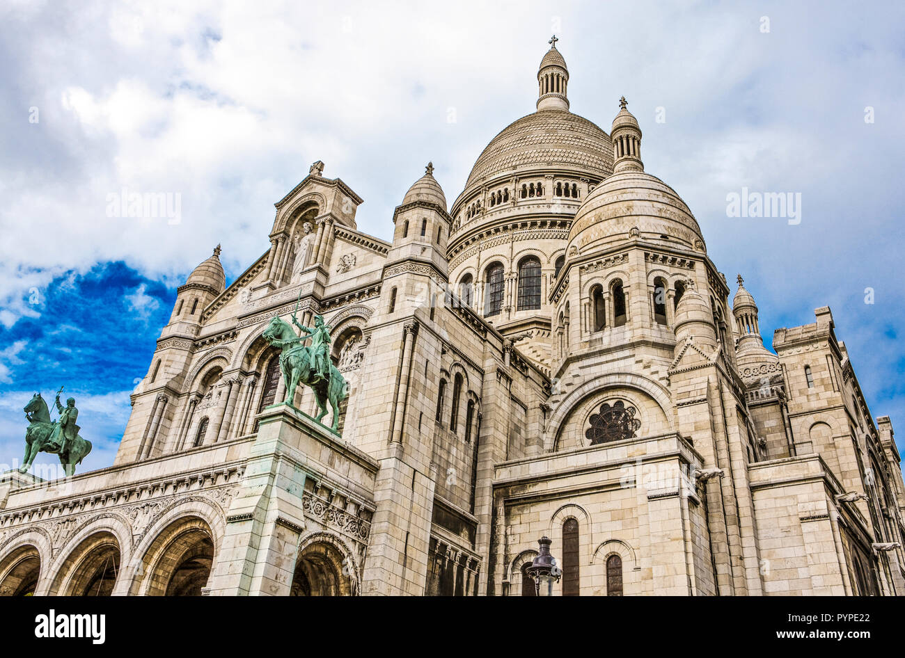 France, Paris, Montmartre, le SacrÃ© Coeur Banque D'Images