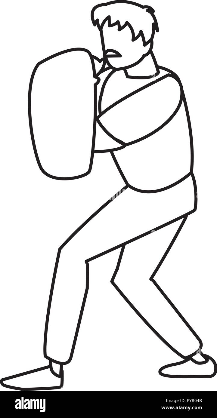 Combat de boxe vecteur illustration design caractère avatar Illustration de Vecteur