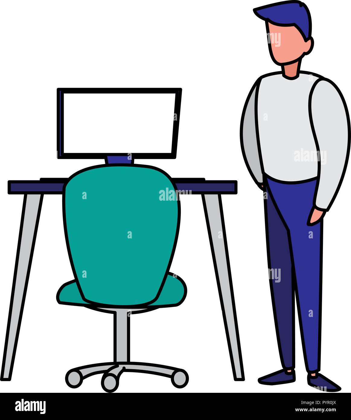 Les hommes d'affaires dans le milieu de la conception d'illustration vectorielle Illustration de Vecteur