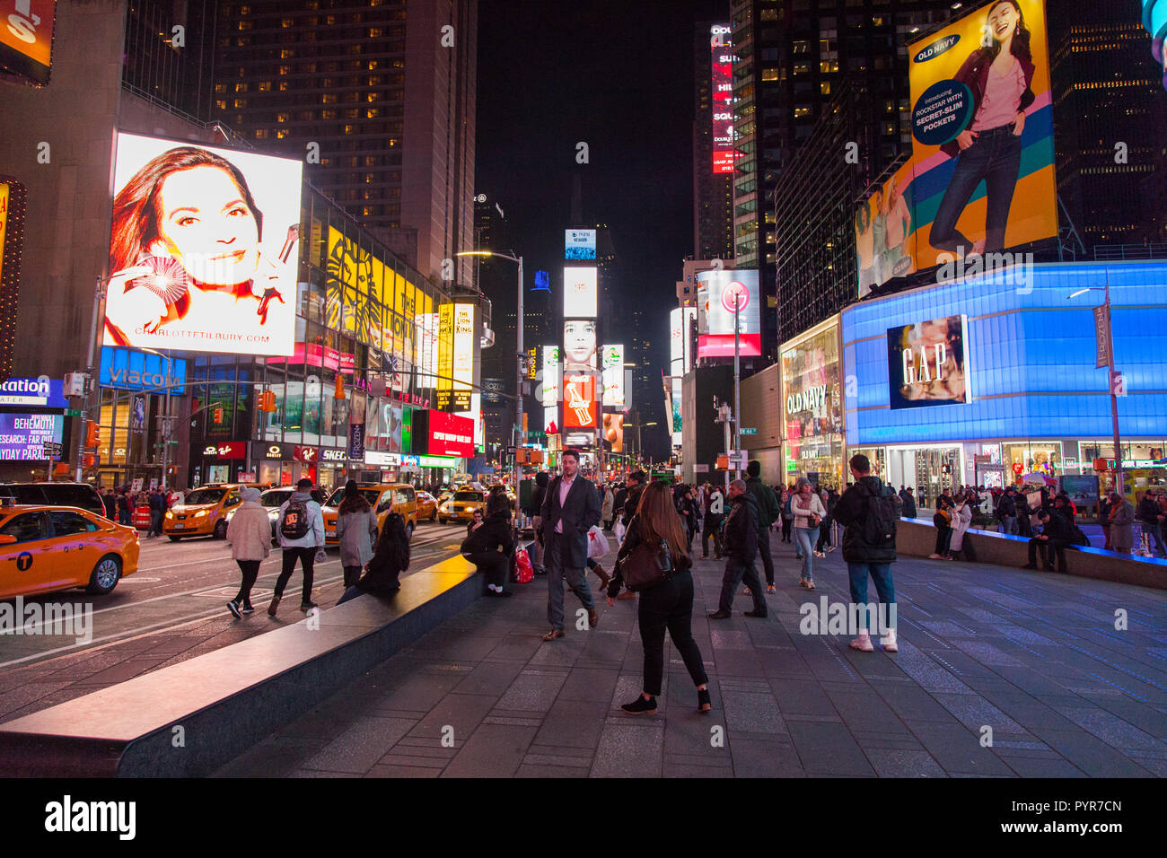 Nuit à Times Square, Manhattan, New York City, USA Banque D'Images
