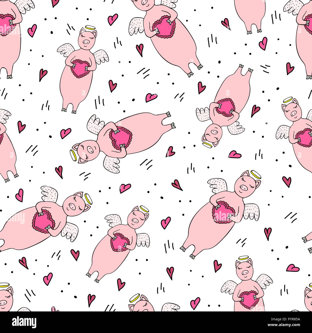 Scarica Gratis Images Drole De Modele Uniforme Pour La Saint Valentin Avec Ange Cochon dernière salutations