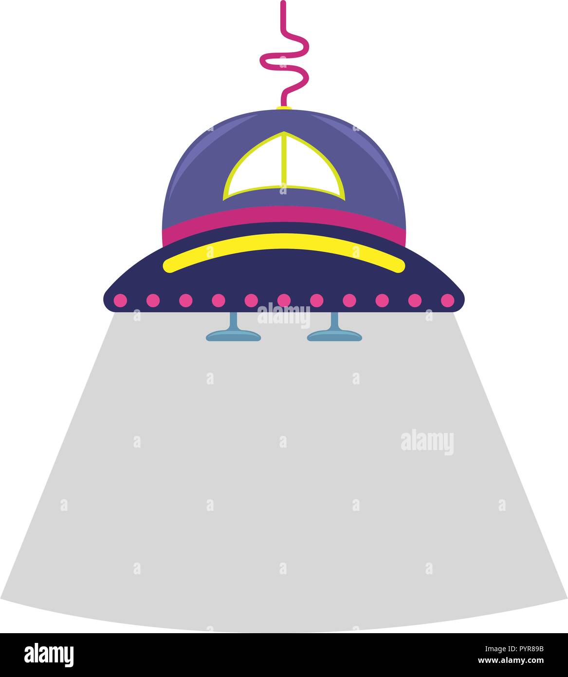 Cartoon vector illustration plate avec un vaisseau extraterrestre. Illustration de Vecteur