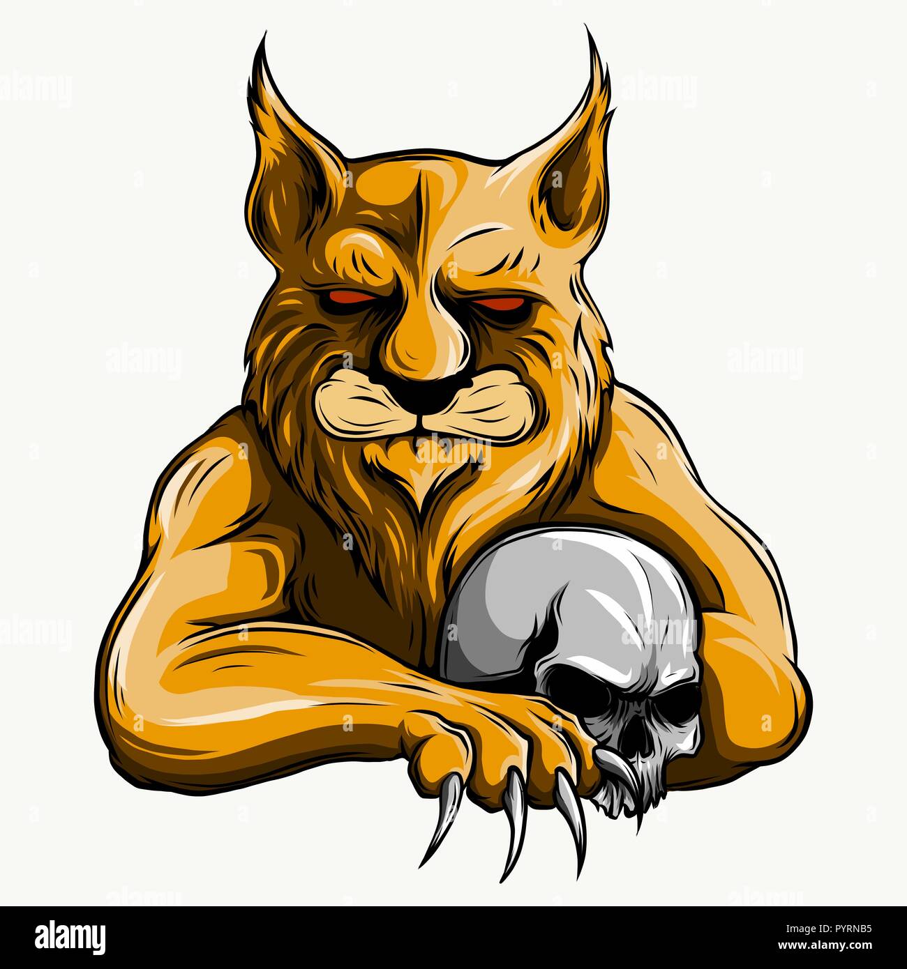La colère du tigre. Vector illustration d'une tête de tigre. Illustration de Vecteur