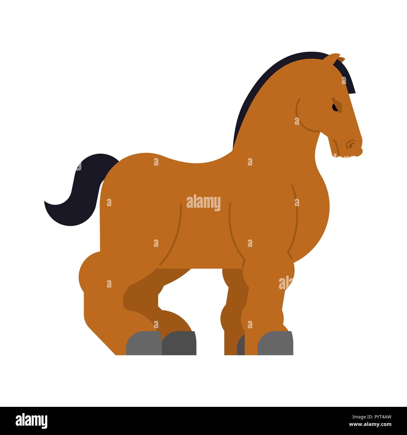 Forte Clydesdale cheval lourd. Projet de Shire Horse. Grande puissance steed. Vector Cartoon animal Illustration de Vecteur