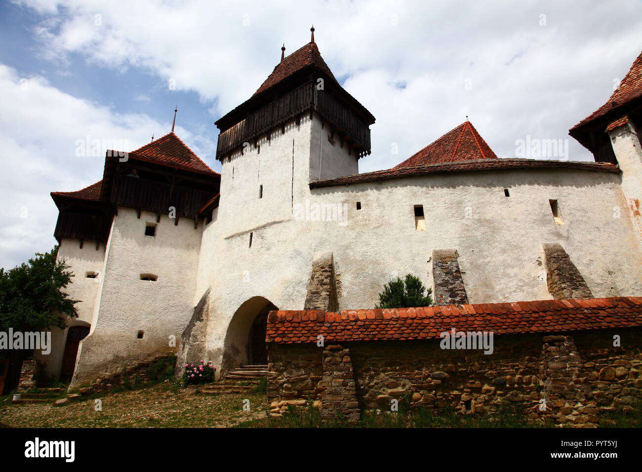 Dans l'église fortifiée de Viscri village Saxon en Transylvanie, Roumanie Banque D'Images