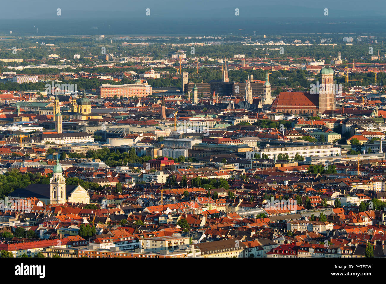 Vue aérienne de Munich. Munich, Bavière, Allemagne Banque D'Images