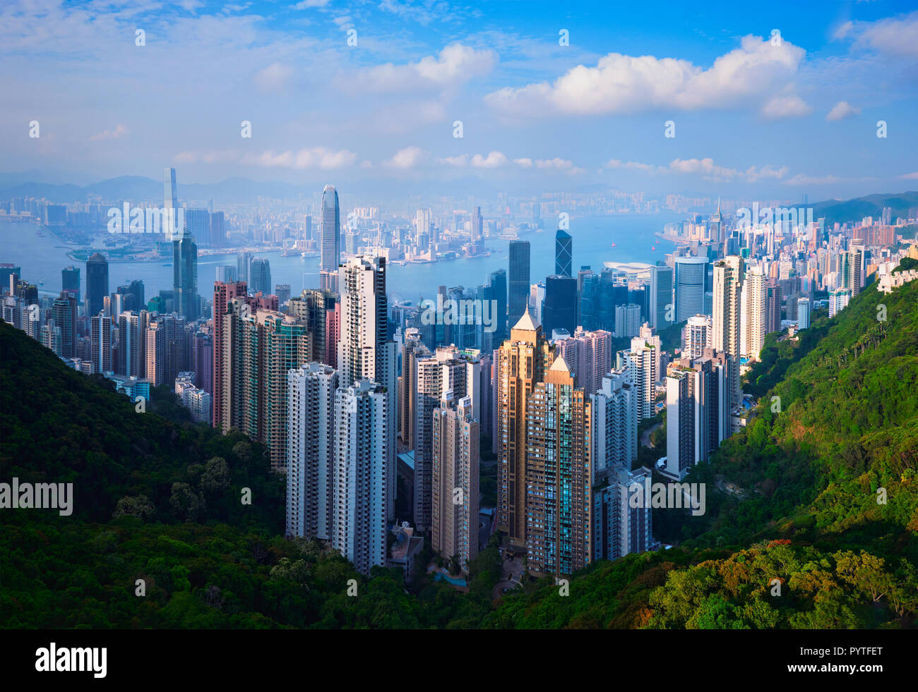 Toits de gratte-ciel de Hong Kong cityscape view Banque D'Images