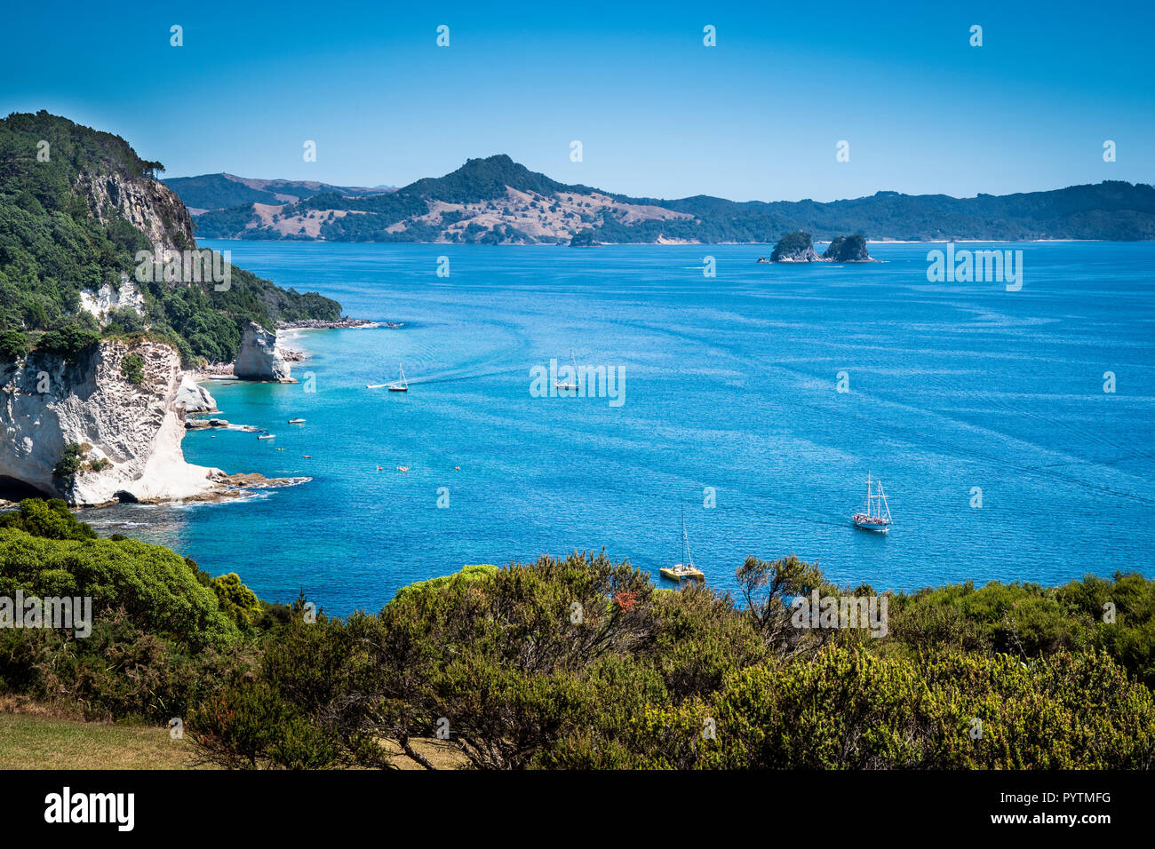 Vue panoramique de la péninsule de Coromandel en Nouvelle Zélande Banque D'Images