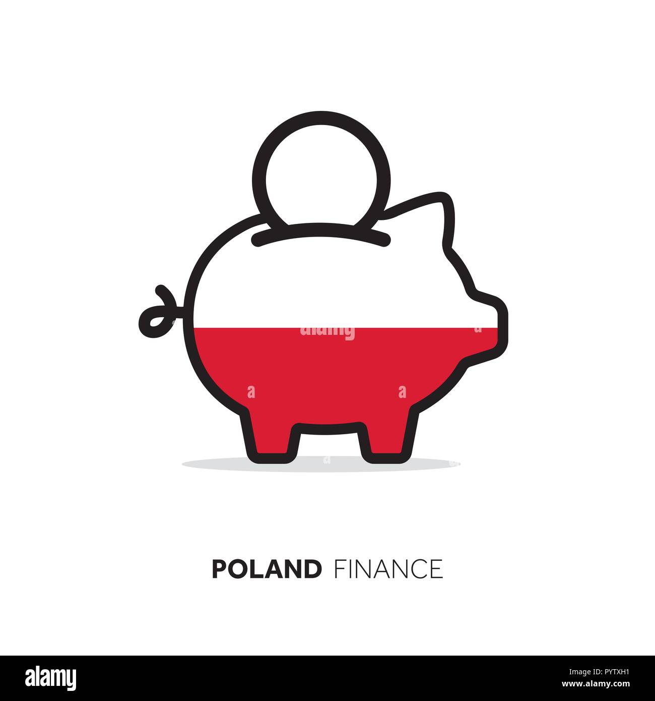 Pologne concept économique. Tirelire avec drapeau national. Illustration de Vecteur