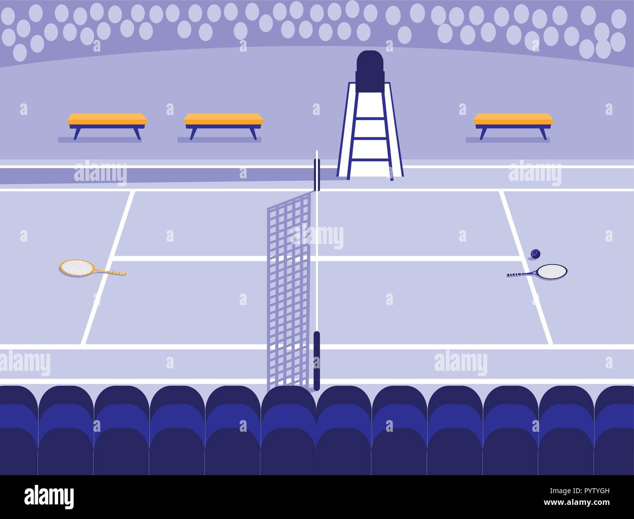 Sport court de tennis vecteur scène illustration design Illustration de Vecteur