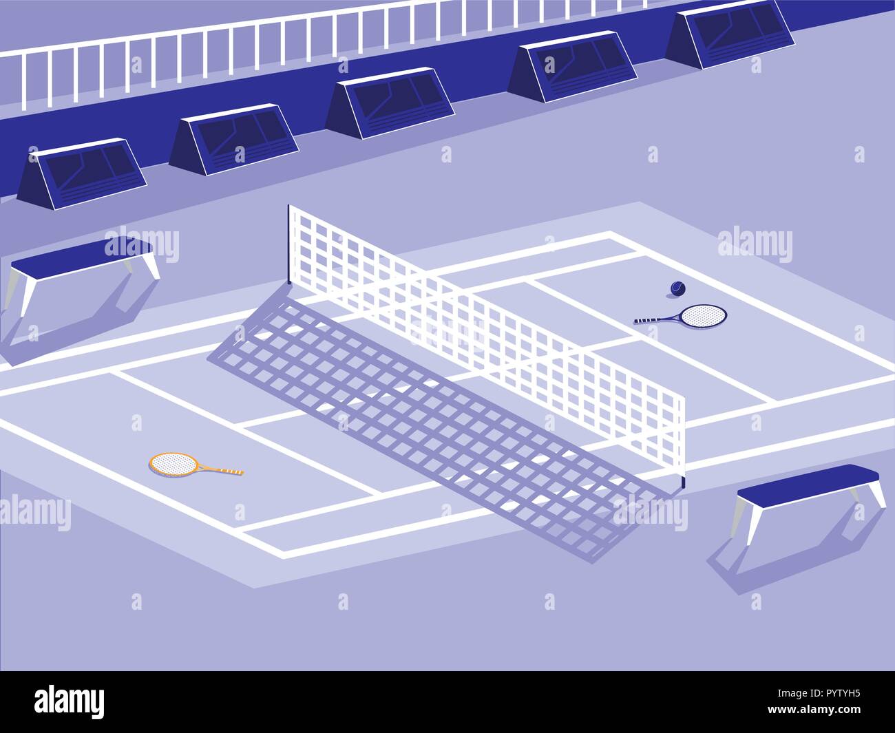 Sport court de tennis vecteur scène illustration design Illustration de Vecteur