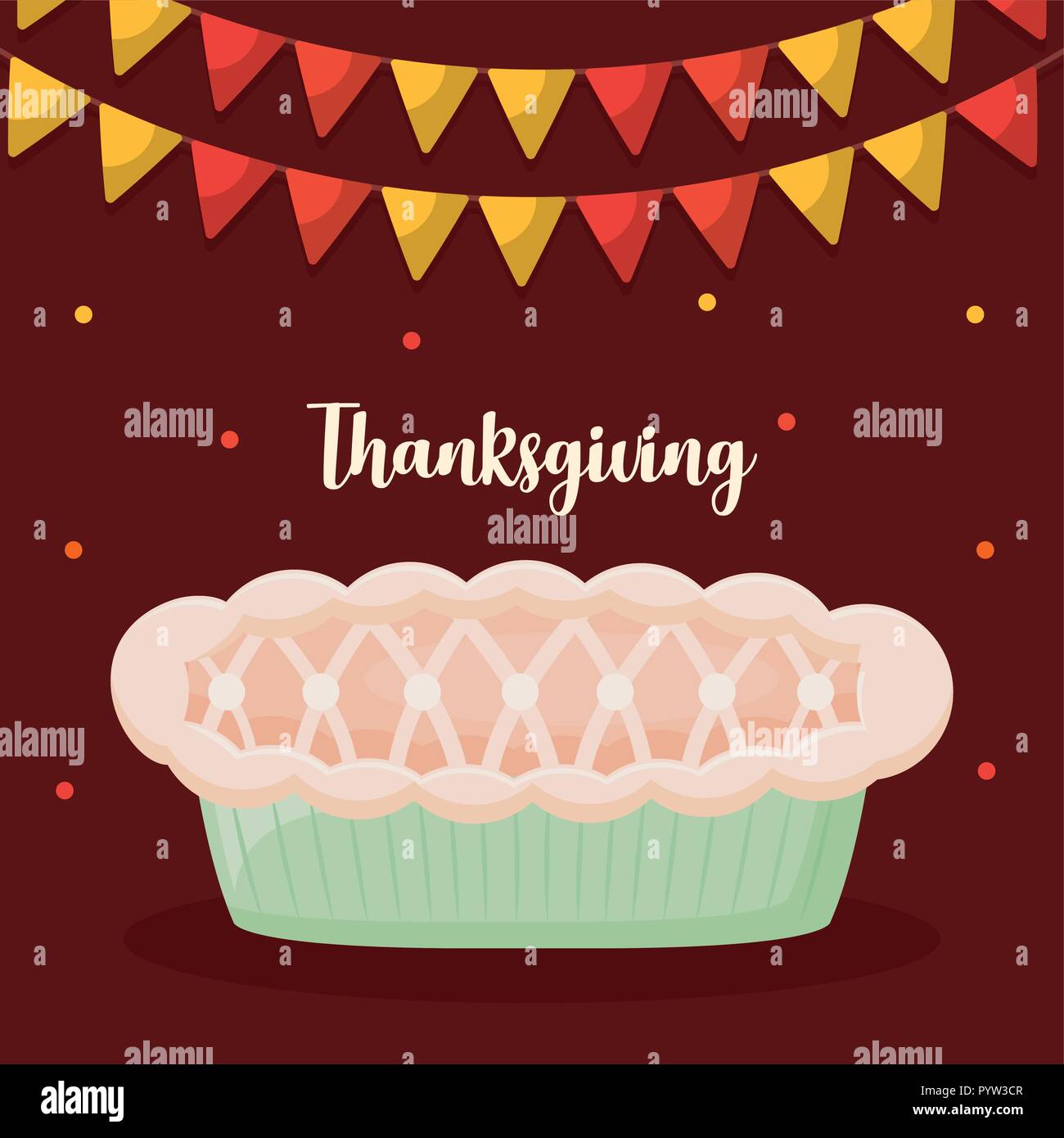 Apple pie de jour de Thanksgiving de guirlandes vector illustration design Illustration de Vecteur