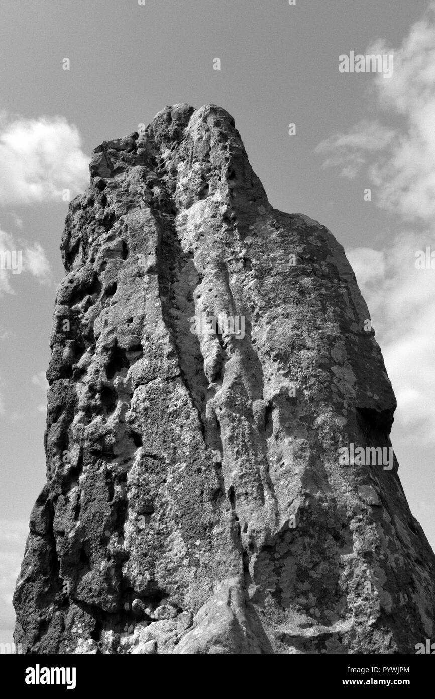 La longue Pierre, Mottistone, île de Wight, Angleterre, RU, FR. Banque D'Images La longue Pierre, Mottistone, île de Wight, Angleterre, RU, FR. Banque D'Images