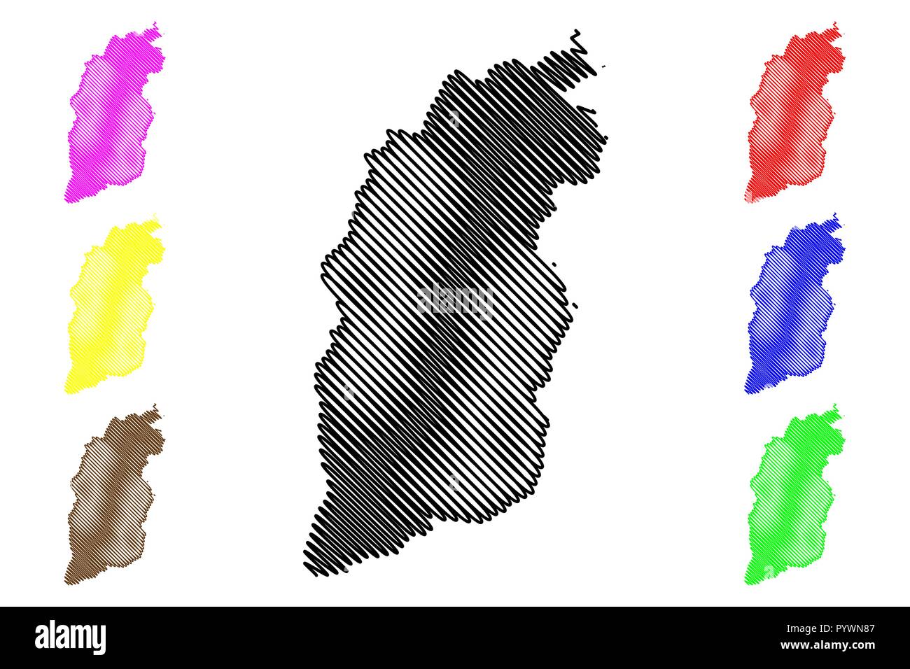 La province de Shanxi (divisions administratives de Chine, Chine, République populaire de Chine, RÉPUBLIQUE POPULAIRE DE CHINE) map vector illustration gribouillage, croquis du Shanxi. Illustration de Vecteur