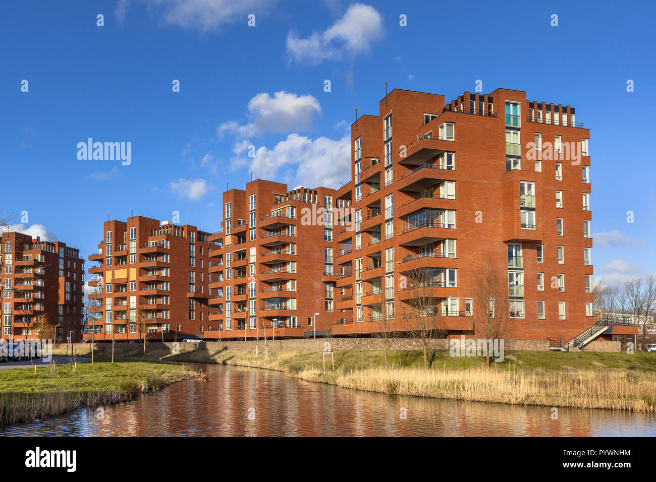 La retraite appartement condominium appartements dans la ville de Delft, Pays-Bas Banque D'Images