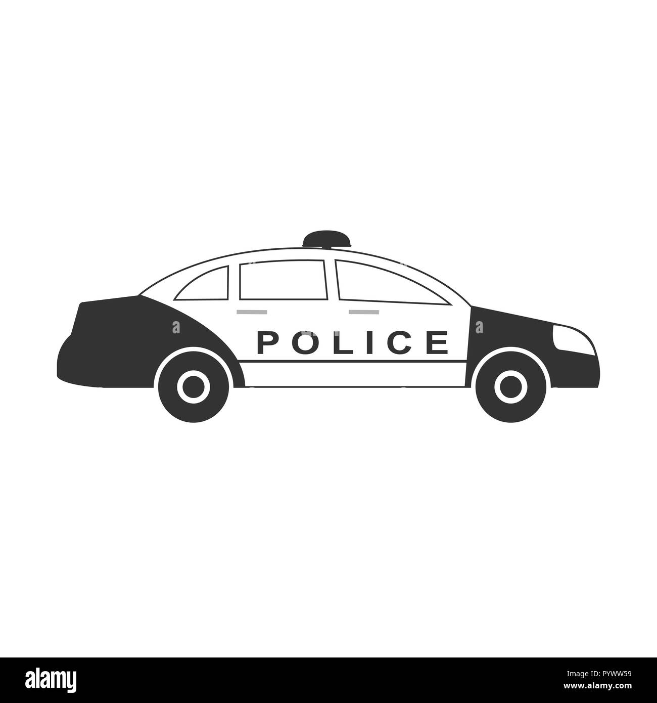 L'icône de voiture de police. Illustrations vectorielles. Modèle plat. Illustration de Vecteur