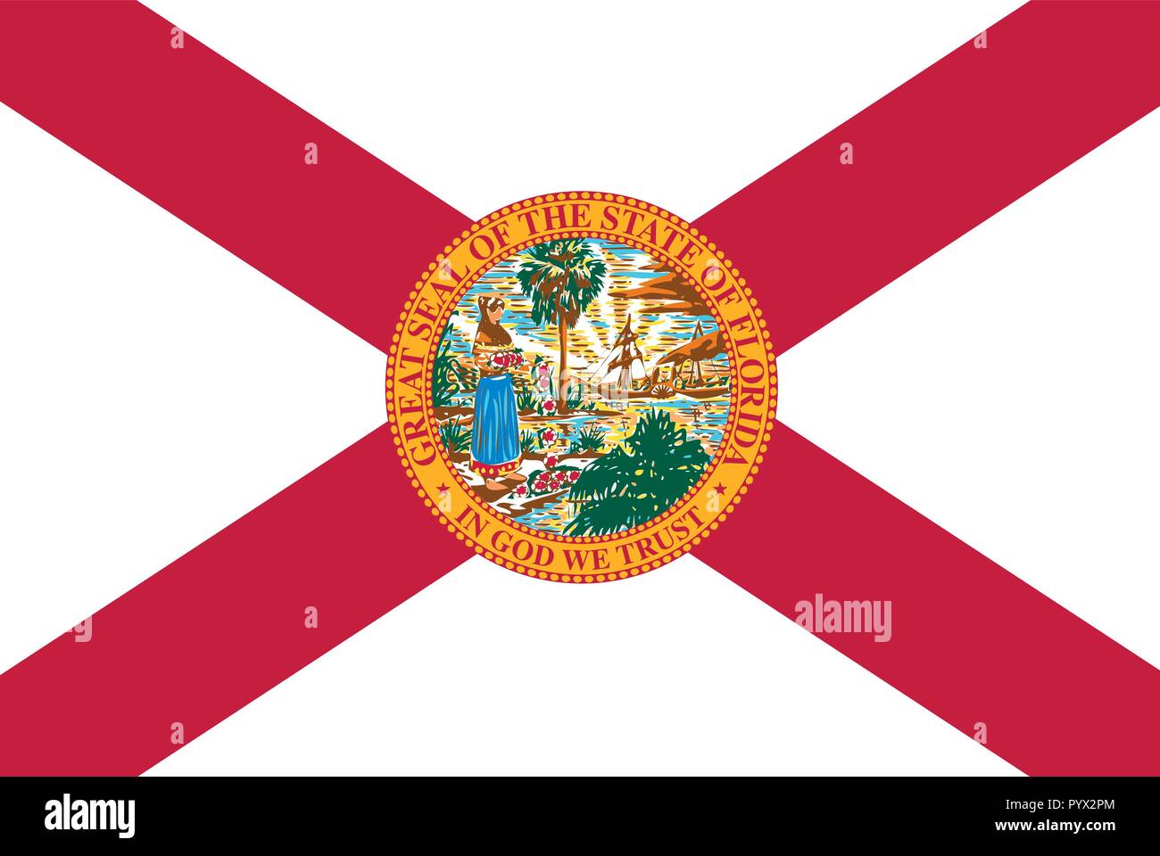 Drapeau de l'état de Floride. Vector illustration Illustration de Vecteur Drapeau de l'état de Floride. Vector illustration Illustration de Vecteur