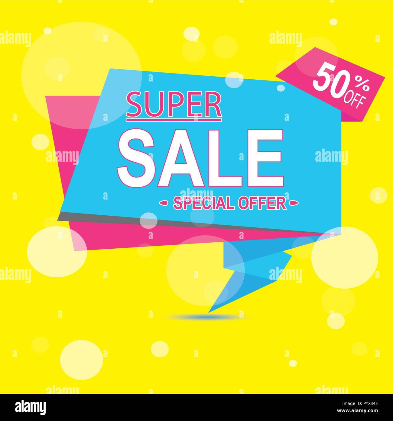 Super Vente de liquidation à 50 off c'est un Hot deal Vente poster un fond coloré. Wow offre spéciale vente poster ou de modèle pour votre marketing ou de campagnes publicitaires. Aussi pour les ventes au détail. Illustration de Vecteur