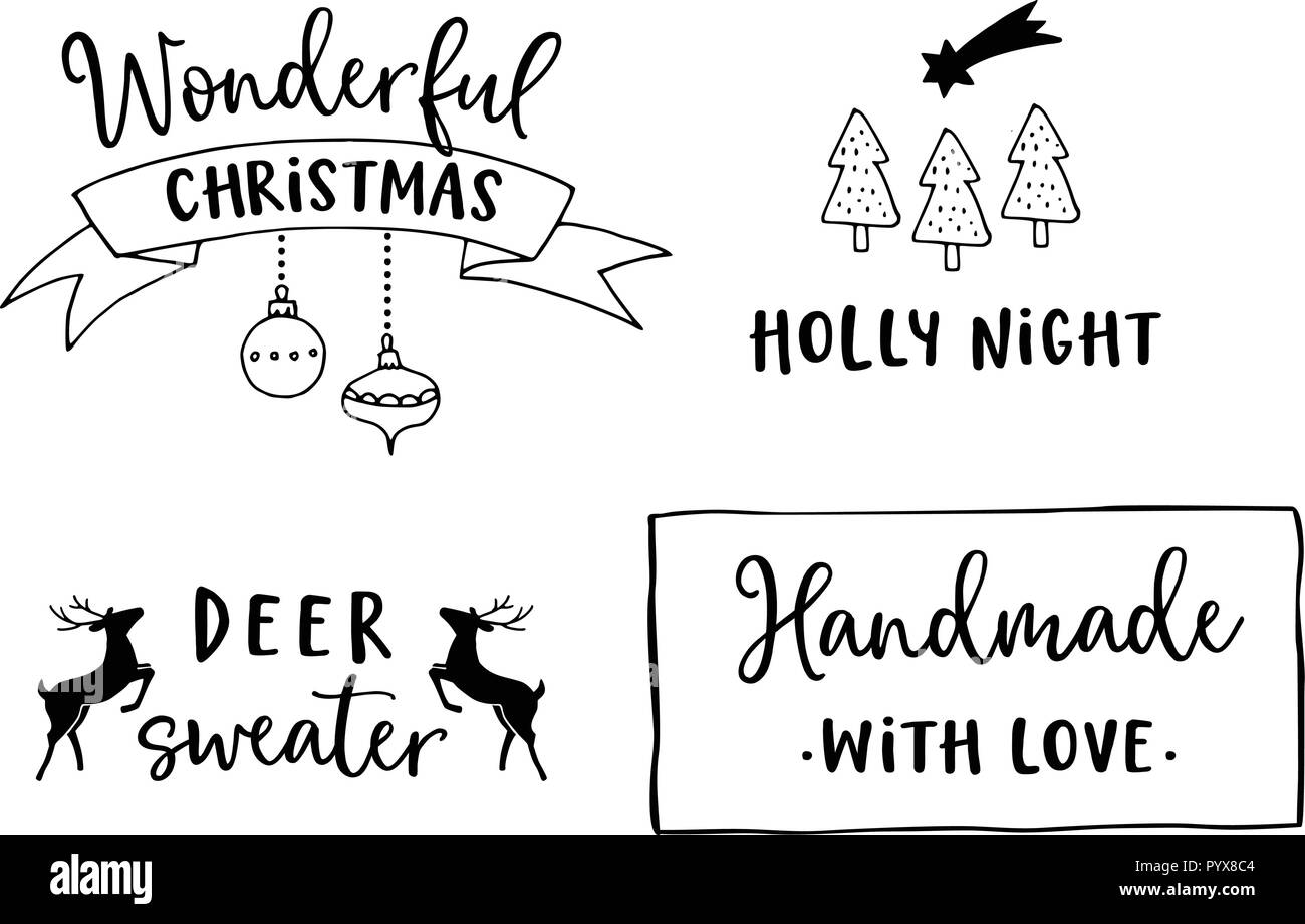 Noël et Nouvel An le lettrage. Citations de lettres à la