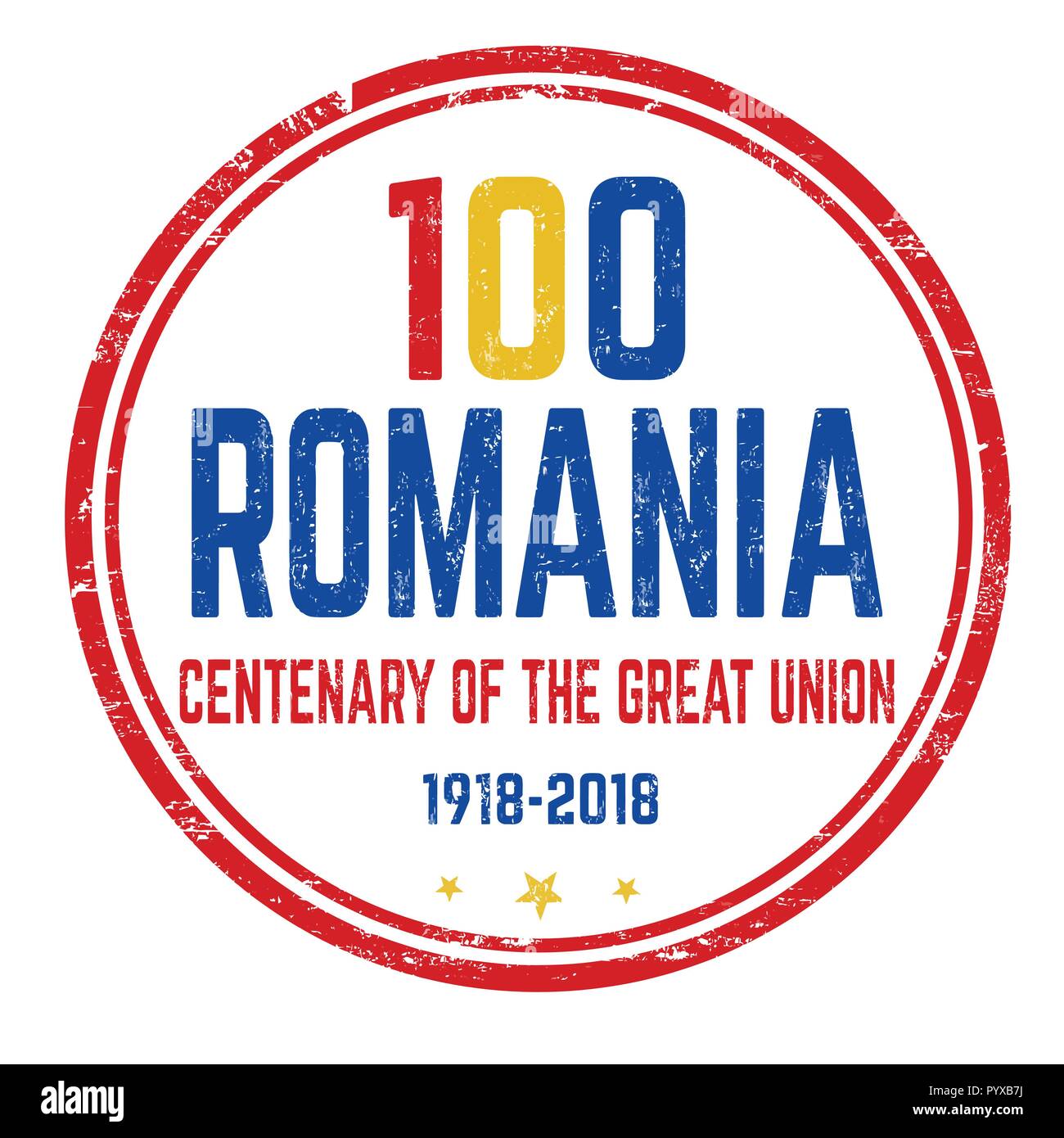 100 Roumanie centenaire de la grande Union européenne signer ou apposer sur fond blanc, vector illustration Illustration de Vecteur