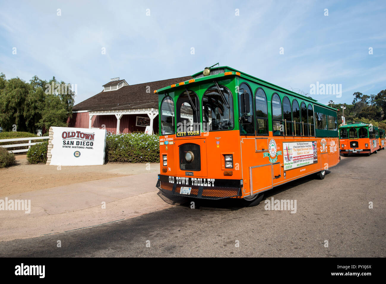 City Tour Trolley Old Town, San Diego, Californie. Banque D'Images