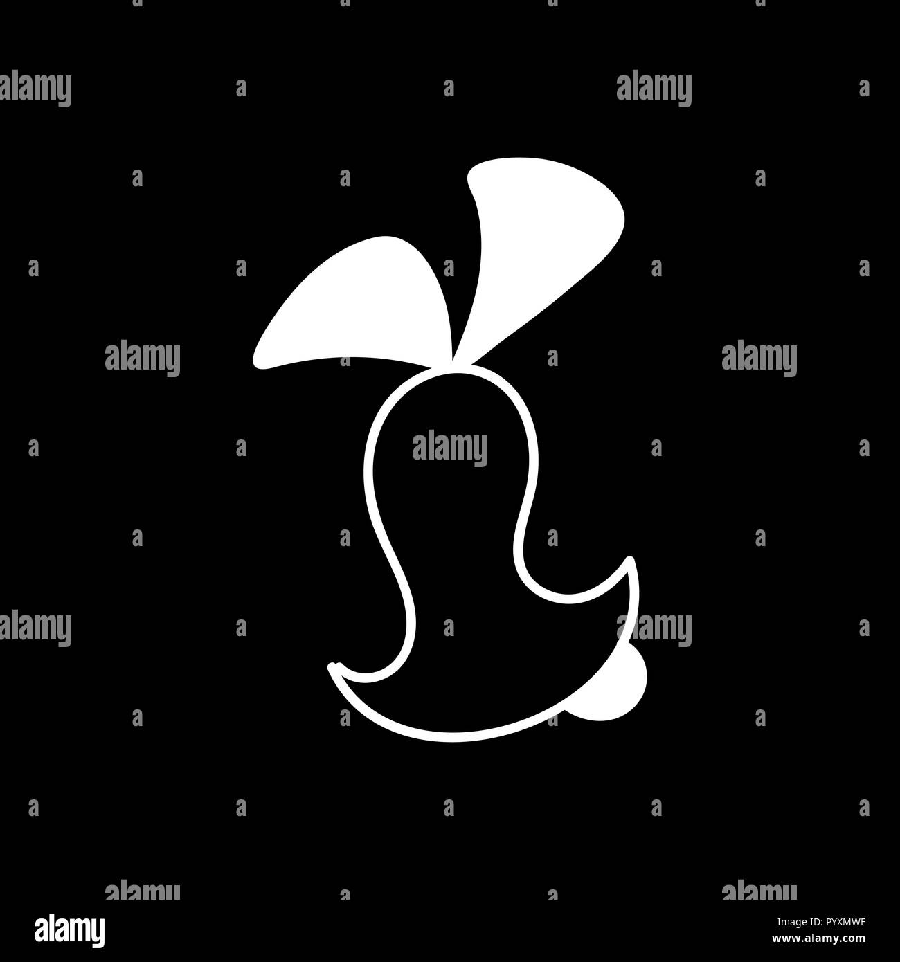 Vector christmas bell illustration - l'icône simple blanc isolé. silhouette. cartoon style craie Illustration de Vecteur