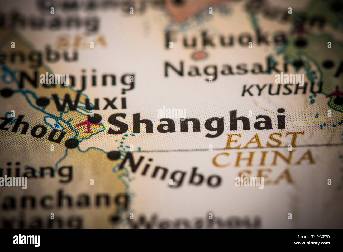 Libre De Shanghai Chine Sur Une Carte Du Monde Photo Stock Alamy