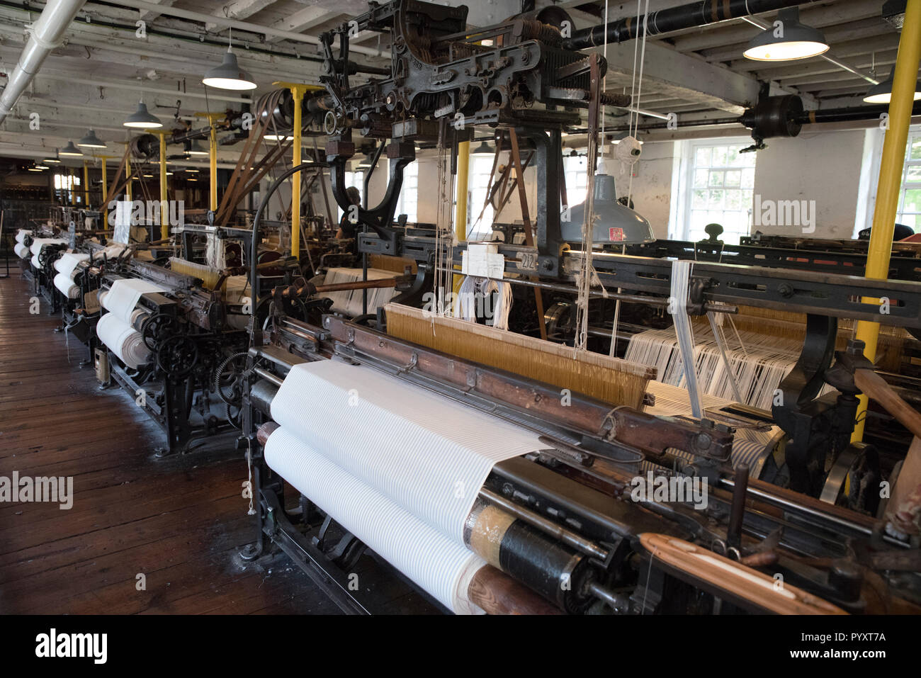 Le coton à Quarry Bank Mill, Styal, Cheshire, Angleterre Banque D'Images