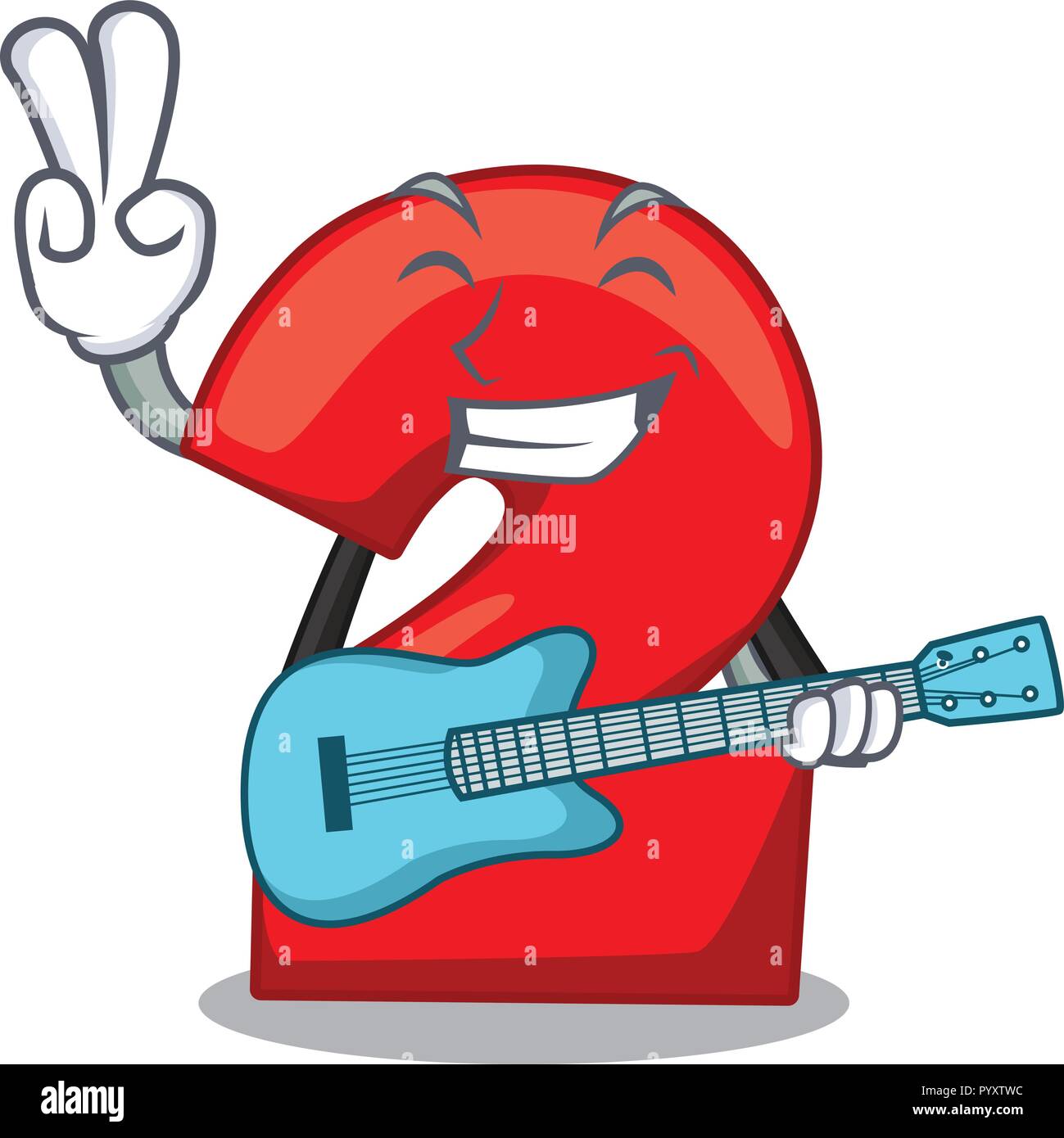Avec Guitare Caricature Cake Anniversaire Numero Deux Image Vectorielle Stock Alamy