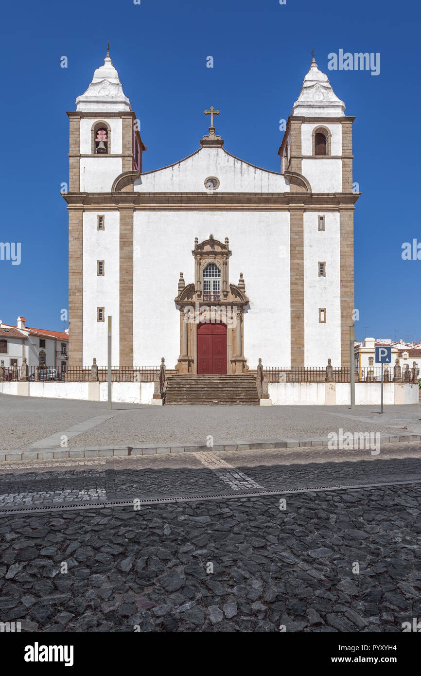 Igreja de Santa Maria da Devesa Church, l'église mère de Castelo de Vide, Alto Alentejo, Portugal Banque D'Images